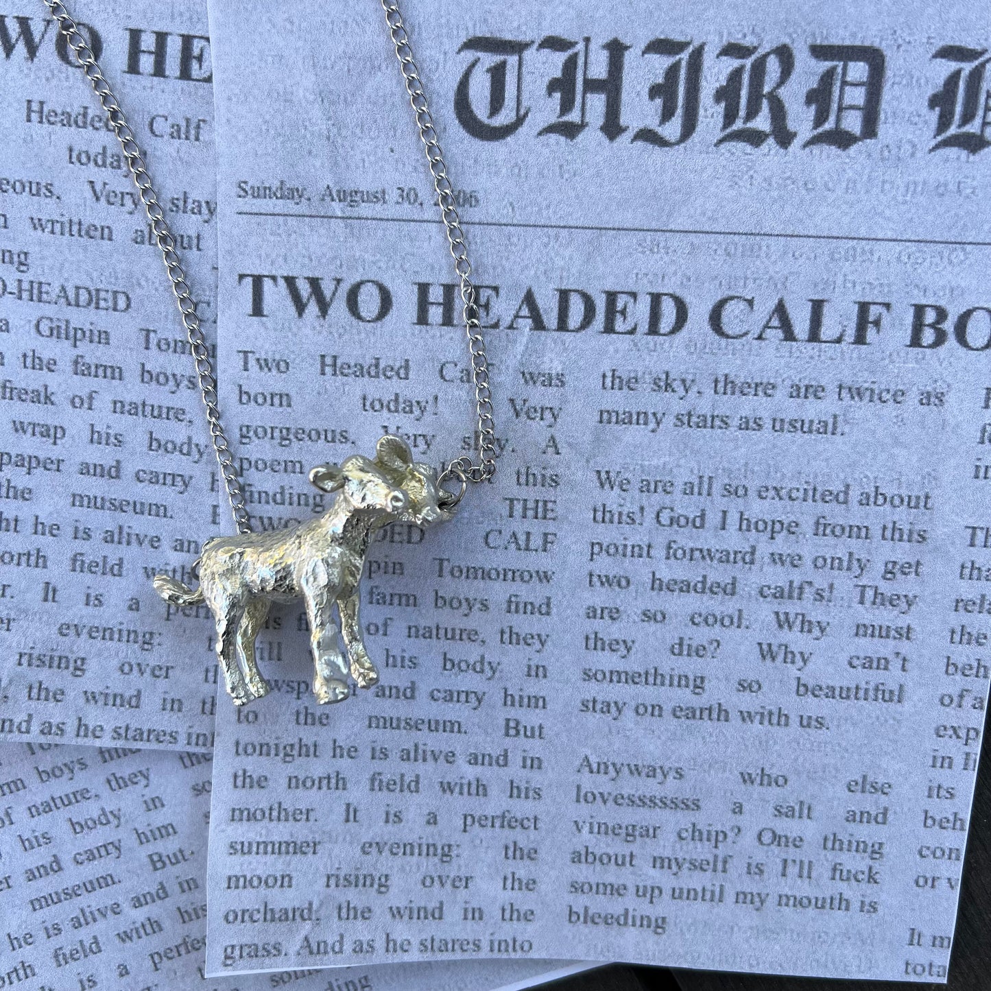 Two Headed Calf Necklace