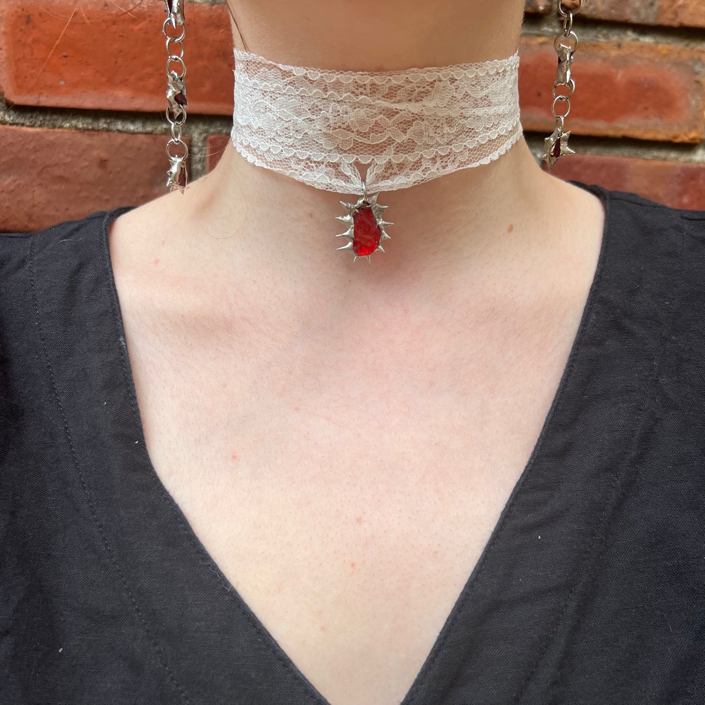 Spiky Stained Glass Pendent