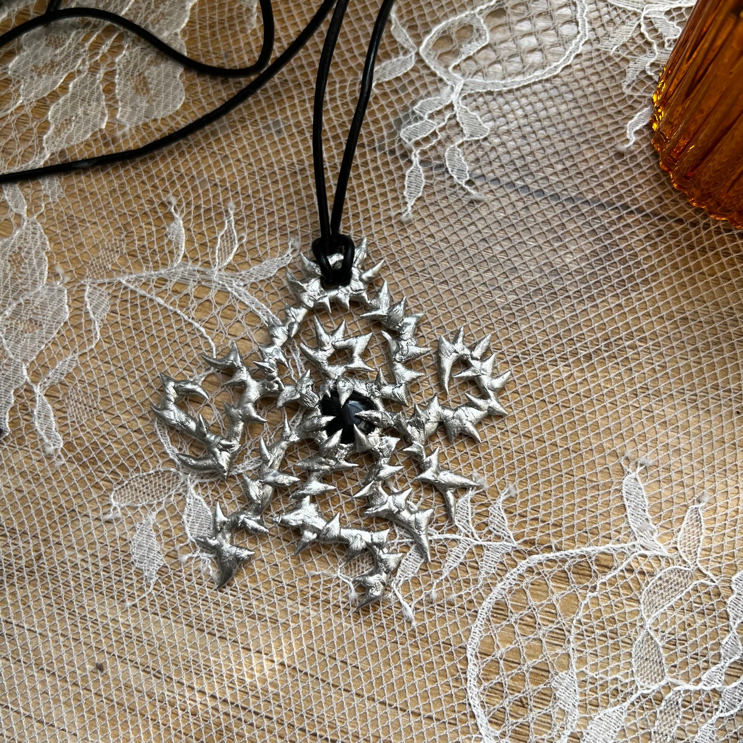 Branching Obsidian Pendent