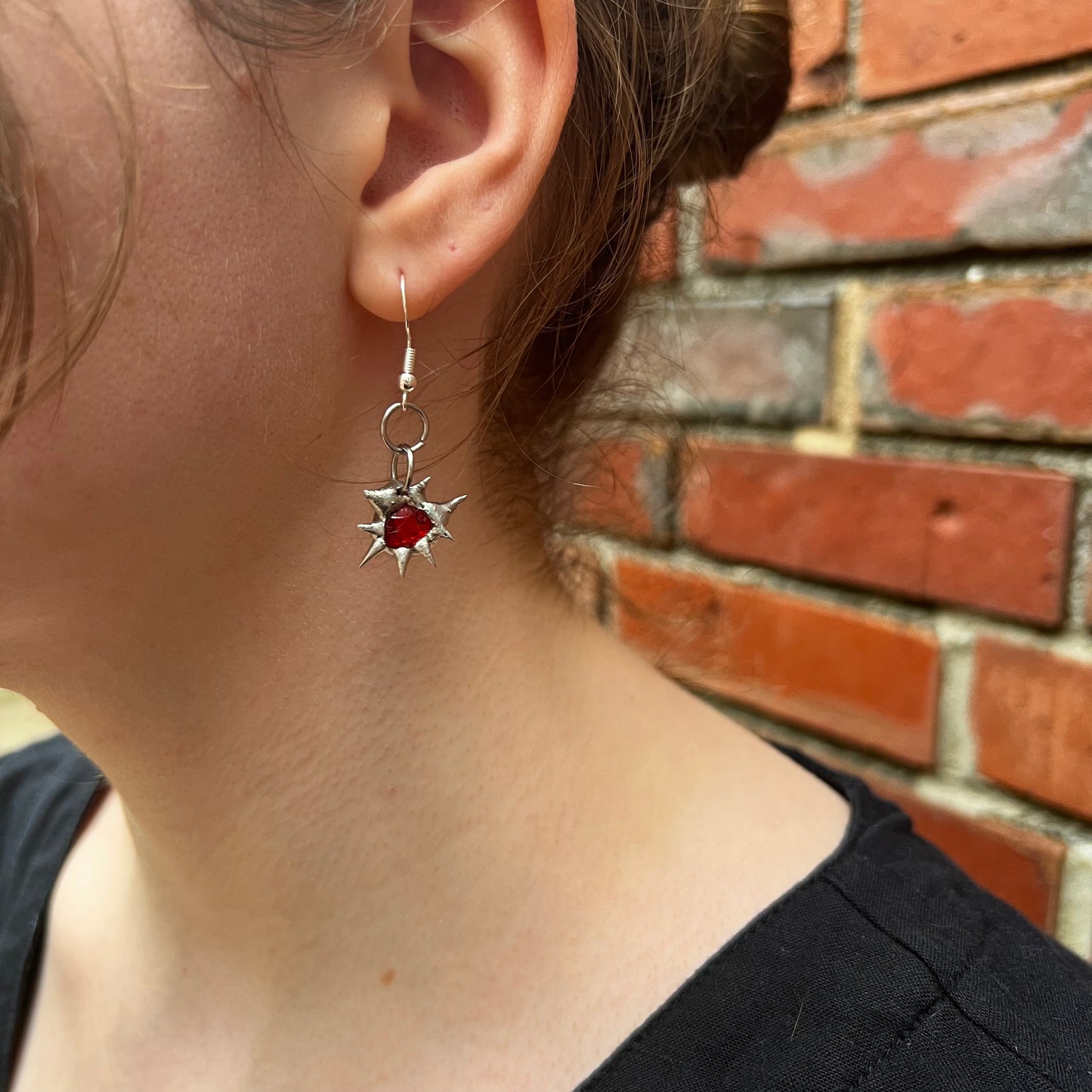 Spiky Stained Glass Earrings
