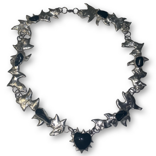 A Big Obsidian Heart Necklace